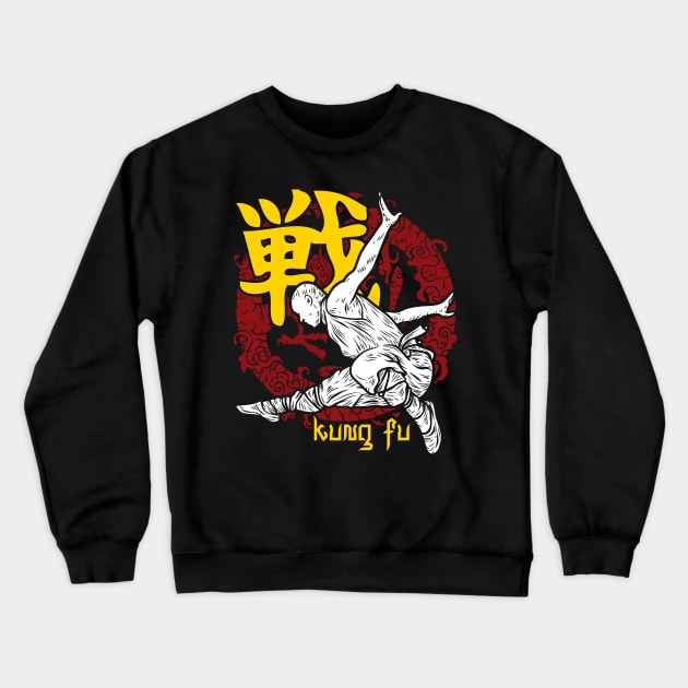 Kung Fu Martial Arts Warrior Crewneck Sweatshirt by RadStar